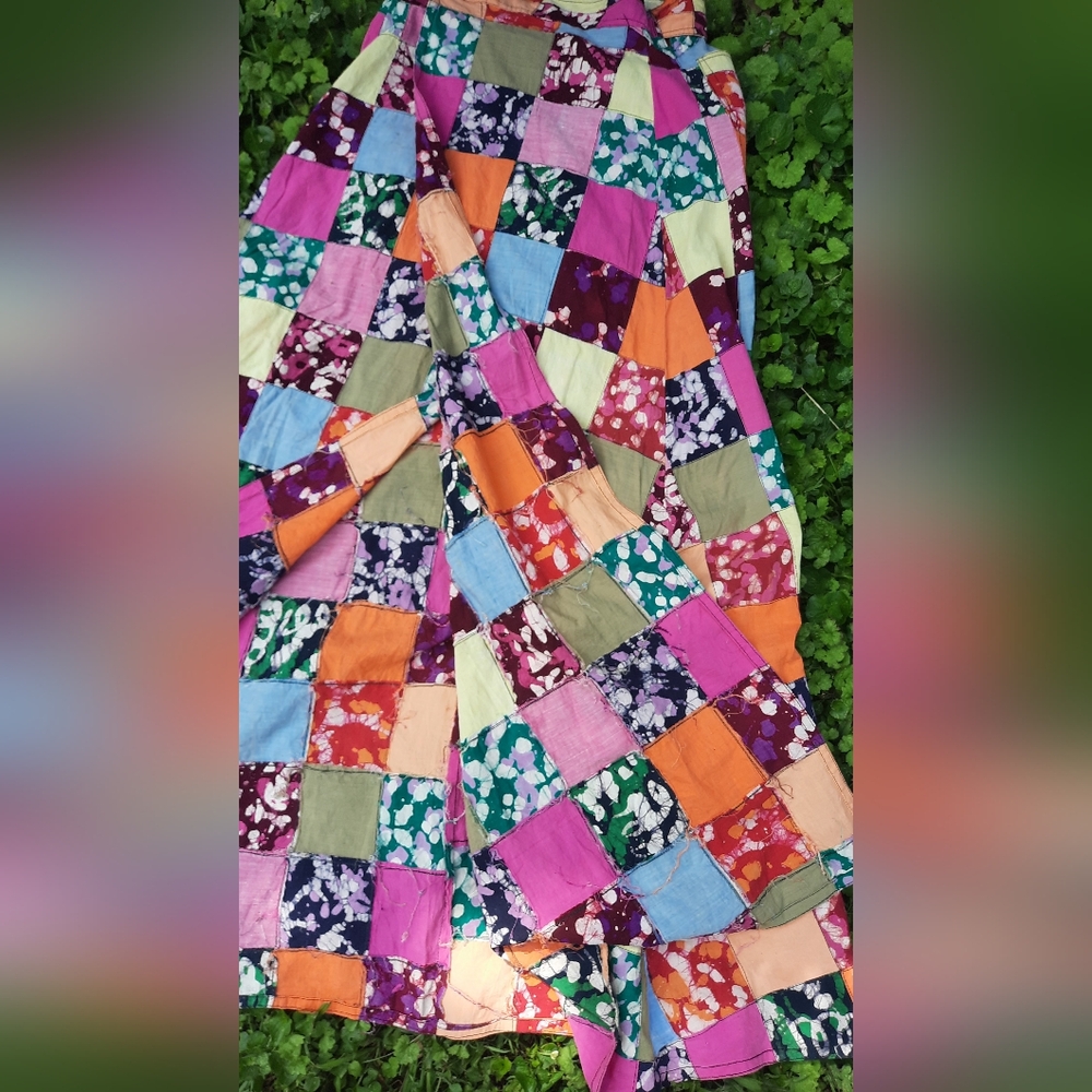 Vintage Patchwork Wrap Skirt Small BEAUTIFUL AUTH… - image 10